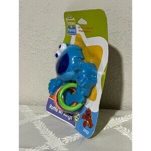 Cookie Monster Baby Rattle Sesame Street with Rings New